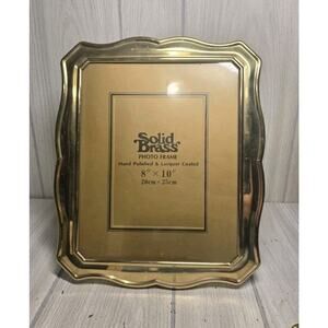 Vintage Solid Brass Picture Frame, Brown velvet on the back New 8"x10"